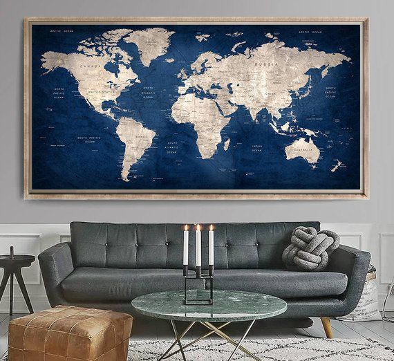 world wall map framed